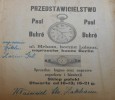 Ulotka reklamowa sklepu polskiego ze sprzedażą, kupnem i naprawą zegarków i biżuterii, brak daty. PISK 4/126