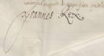 Podpis Jana III Sobieskiego pod zakładką dokumentu z 21 marca 1681 r. APG, 346/4.  