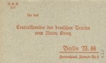 Koperta zwrotna do Komitetu Centralnego Niemieckich Stowarzyszeń Czerwonego Krzyża z zamówieniem na kalendarz Czerwonego Krzyża, 1916. APG, 34/75, s. 153.  