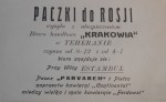 Ulotka reklamowa firmy „Krakowia” w Teheranie w sprawie wysyłki paczek do Rosji, 1943. PISK 4/144  